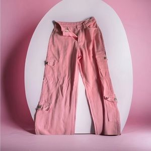 pink cargo jeans